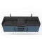 Castello Usa Amazon 60" Wall Mounted Blue Vanity With Black Top And Black Handles CB-MC-60BLU-BL-2056-BL - alternate 5